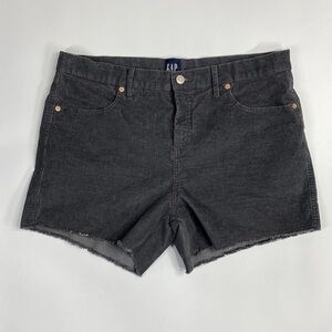 Gap Corduroy Raw Hem Black Shorts Size 14